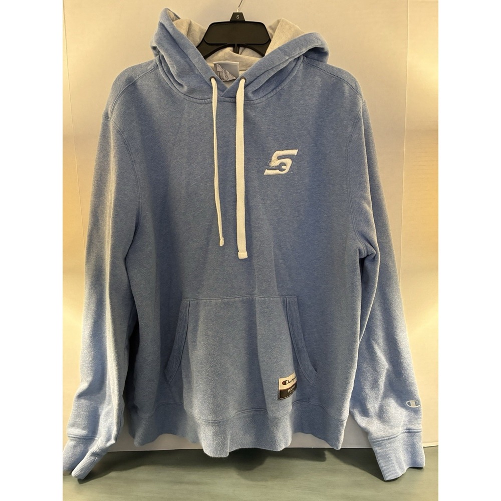 Champion Snap-On Tools Hoodie Mens Large Blue Heathered Pullover Sweatshirt L